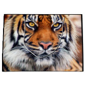 男性のシベリアトラのペンキの写真 ラージペーパーバッグ (正面)