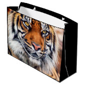 男性のシベリアトラのペンキの写真 ラージペーパーバッグ (裏面アングル)