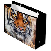 男性のシベリアトラのペンキの写真 ラージペーパーバッグ (正面アングル)