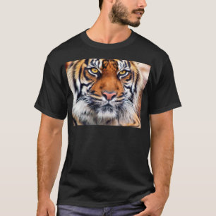 男性のシベリアトラのペンキの写真 Tシャツ