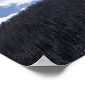 男性のスノーボーダーが氷の滝から飛び降りる ポスター (角)