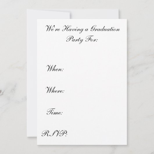 男性のナースの卒業のパーティの招待状2012年 招待状 (裏面)