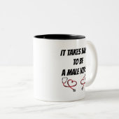 男性のナースの誕生日のためのおもしろいなギフト-マグ ツートーンマグカップ (正面右)