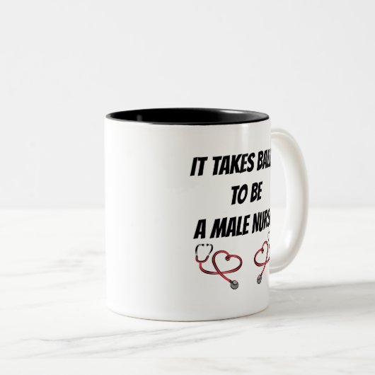男性のナースの誕生日のためのおもしろいなギフト-マグ ツートーンマグカップ (正面右)