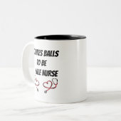 男性のナースの誕生日のためのおもしろいなギフト-マグ ツートーンマグカップ (正面左)