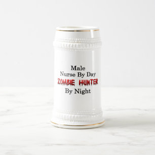 男性のナースまたはゾンビのハンター ビールジョッキ