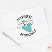 男性のナース筋肉のロゴ ラウンドシール (封筒)