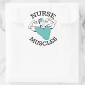 男性のナース筋肉のロゴ ラウンドシール (バッグ)