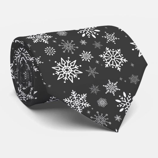 男性のネクタイ – クリスマススノーフレークのネックタイ ネクタイ (ロール)