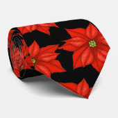 男性のネクタイ – クリスマスポインセチア ネクタイ (ロール)