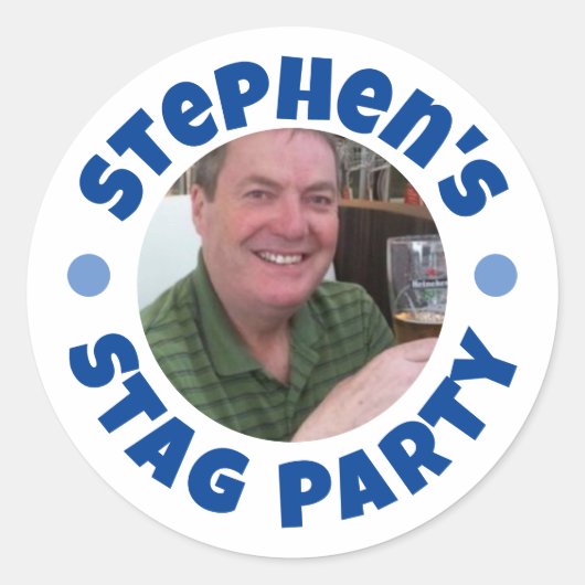 男性のバチュラーパーティ写真 ラウンドシール (正面)