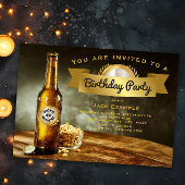男性のビール好きな年齢の誕生日パーティー 招待状