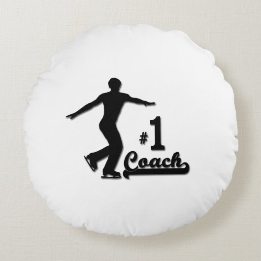男性のフィギュアスケートのコーチプロダクト ラウンドクッション (正面)