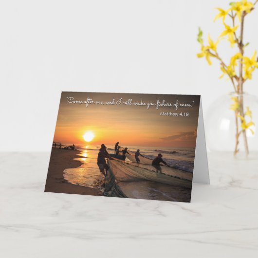 男性のフィッシャーになる(洗礼カード) カード (黄色い花)