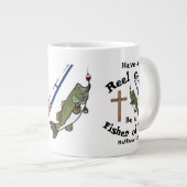 男性のフィッシャー ジャンボコーヒーマグカップ (正面右)