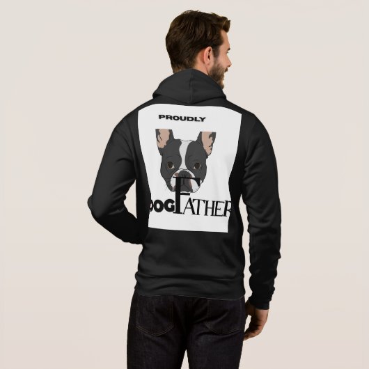 男性のフード付きスウェットシャツ – 犬好き パーカ (裏面フル)