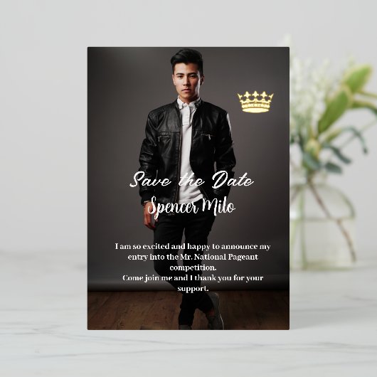 男性のページアナル発表 箔招待状 (立ち正面)