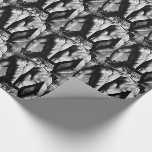 男性のボディビルダーのためのラッ男らしピング紙 ラッピングペーパー (角)