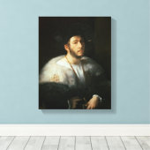 男性のポートレート、おそらくチェザーレ・ボルジア（1476年～15年） キャンバスプリント (インサイチュ (ウッドフロア))