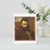 男性のポートレート(パネル上の油) ポストカード (スタンド正面)