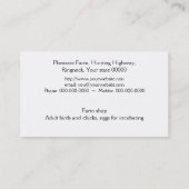 男性のリングや輪のネックのキジ 名刺 (裏面)