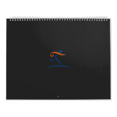 男性のロゴが付いた青とオレンジ走のロゴ カレンダー (カバー)