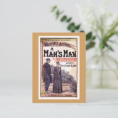 男性のヴィンテージ本の表紙 ポストカード (スタンド正面)