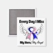 男性の乳がん毎日恋しく思私のヒーロー マグネット (正面/裏面)