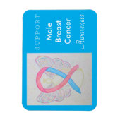 男性の乳がん認識度リボンギフトマグネット マグネット (縦)