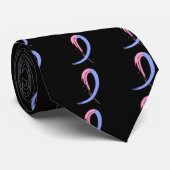 男性の乳癌の青く、ピンクのリボンA4 ネクタイ (ロール)