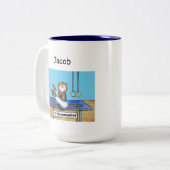 男性の体育専門家のマグ ツートーンマグカップ (正面左)