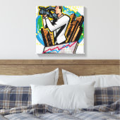 男性の側面ビュー射撃、 発砲 キャンバスプリント (インサイチュ (寝室))