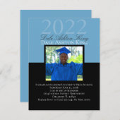 男性の卒業写真招待状テンプレート 招待状 (正面/裏面)