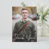 男性の卒業式カスタムの写真とメッセージ サンキューカード (スタンド正面)