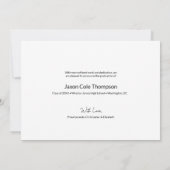 男性の卒業生と今の高校の卒業写真 案内状 (裏面)