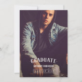 男性の卒業発表写真 案内状 (正面)