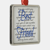 男性の友最高の人の言葉 メタルオーナメント (右)