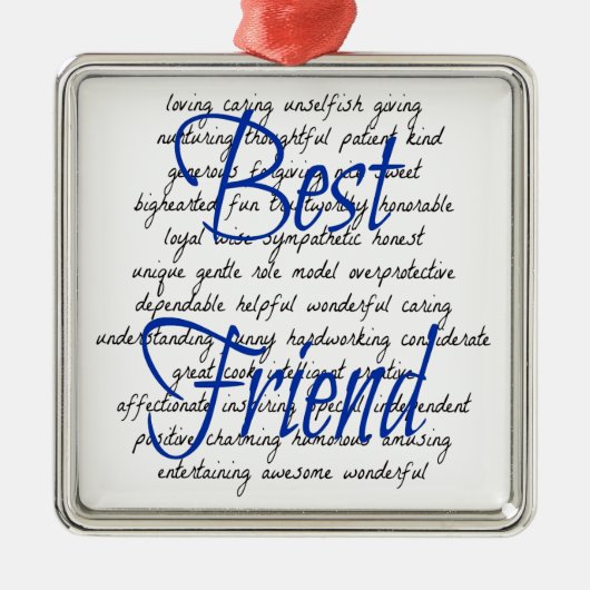 男性の友最高の人の言葉 メタルオーナメント (正面)