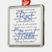 男性の友最高の人の言葉 メタルオーナメント (左)