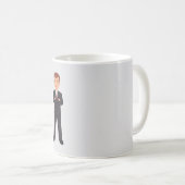 男性の同僚のボス漫画のキャラチャーギフトアイディア コーヒーマグカップ (正面右)