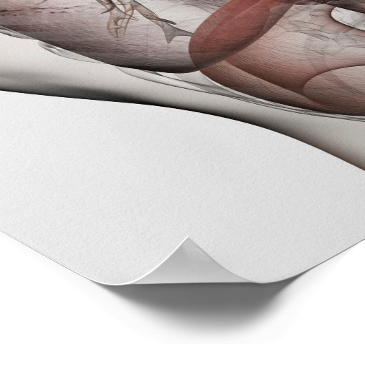 男性の呼吸器系の3次元像 ポスター (角)