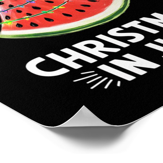 男性の女性の子供のクリスマス7月スイカクリスマスT ポスター (角)