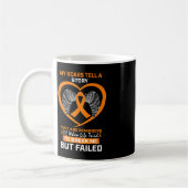 男性の女性の私の傷は物語オレンジの白血病Aw コーヒーマグカップ (左)