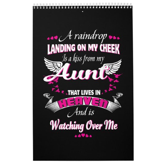 男性の女性を失う叔母の愛する記念私の叔母 カレンダー (カバー)