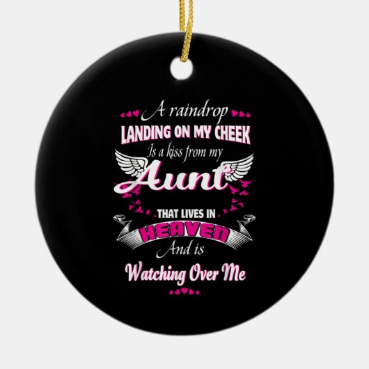 男性の女性を失う叔母の愛する記念私の叔母 セラミックオーナメント (正面)