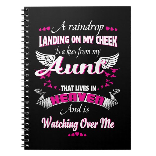 男性の女性を失う叔母の愛する記念私の叔母 ノートブック (正面)