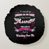 男性の女性を失う叔母の愛する記念私の叔母 ラウンドクッション (正面)