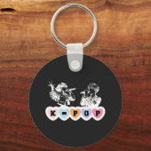 男性の女性アイドル歌KPopハート音楽デザイン キーホルダー (正面)