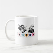 男性の女性アイドル歌KPopハート音楽デザイン コーヒーマグカップ (左)