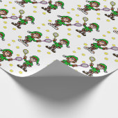 男性の女性テニスプレーヤー小人クリスマスプレゼントラップ ラッピングペーパー (角)